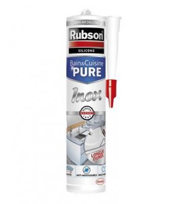 Mastic sanitaire silicone 280mL - inox gris m&eacute;tallis&eacute;