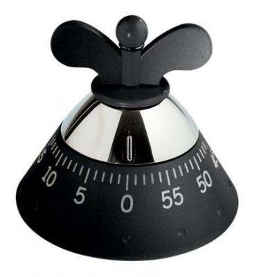 Minuteur noir en r&eacute;sine Chef Eric Alessi Noir Alessi