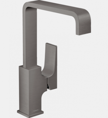 Mitigeur de lavabo 230 poign&eacute;e manette, bonde Push-Open noir chrom&eacute; bross&eacute; Hansgrohe