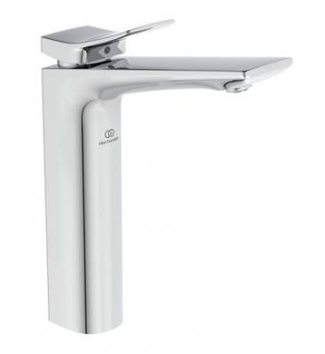 IDEAL Mitigeur lavabo Conca r&eacute;hauss&eacute; sans tirette sans vidage, chrome