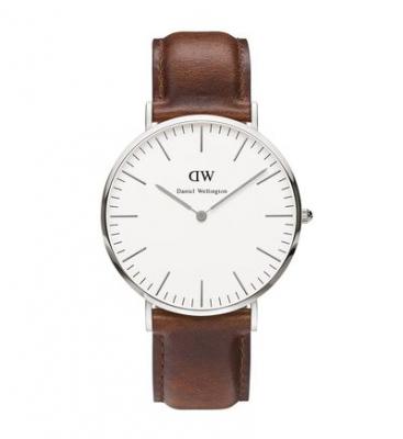 Montre Homme Classic Blanc DW00100021 Marron Daniel Wellington