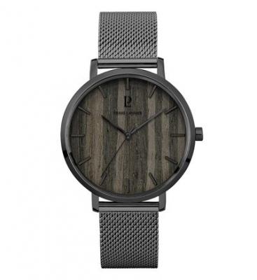 Montre Pierre Lannier Montre Homme NATURE Noir Acier milanais Gris