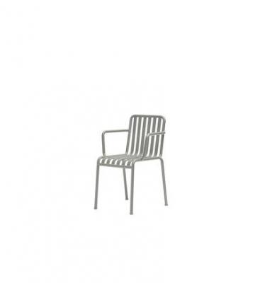 Chaise de jardin avec accoudoir en m&eacute;tal gris Palissade - HAY