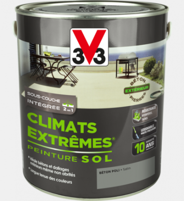 Peinture sol Climats extr&ecirc;mes&reg; V33, b&eacute;ton poli satin&eacute;, 2.5 l