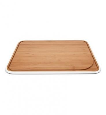 Planche &agrave; d&eacute;couper bambou blanc 35 x 25 cm Marron Pebbly