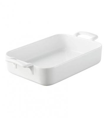 Plat &agrave; four rectangle 34 cm blanc
