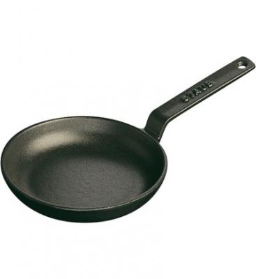 STAUB Mini Po&ecirc;lette en Fonte, Ronde, &Oslash; 12 cm, Noir Mat