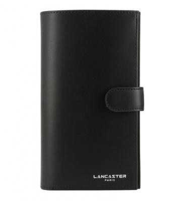Lancaster Porte ch&eacute;quier en cuir - Constance (Couleur: Noir) - Noir