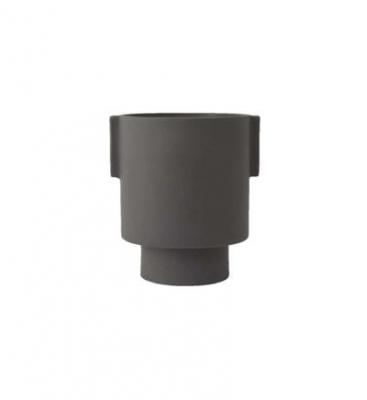 Cache-pot en c&eacute;ramique anthracite 15 cm Inka Kana - OYOY