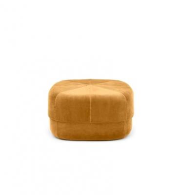 Pouf - CIRCUS Large Diam 65cm x H 35cm Velours Velours jaune