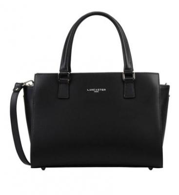 LANCASTER Sac Trap&egrave;ze Smooth Cuir Lancaster Noir