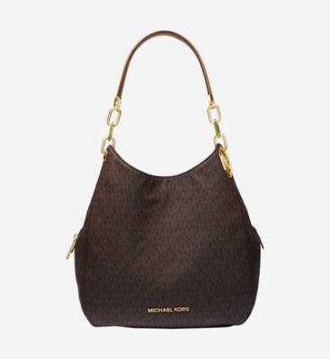 MK Grand sac port&eacute; &eacute;paule Lillie avec logo - MARRON - Michael Kors