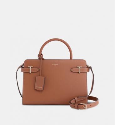 Sac cabas moyen mod&egrave;le Emilie en cuir grain&eacute; Marron Le Tanneur