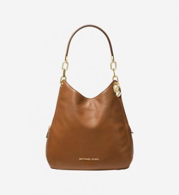 MK Grand sac port&eacute; &eacute;paule Lillie en cuir grain&eacute; - VALISE(MARRON) - Michael Kors