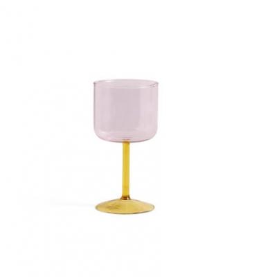 HAY - Tint Verre &agrave; vin, rose / jaune (lot de 2)