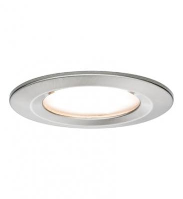 Kit enc Nova Coin rond fixe LED 1x6.5W 2700K Acier bross&eacute;-Alu