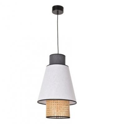 Suspension en lin blanc et anthracite S Singapour - Market Set