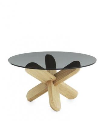 Table basse en ch&ecirc;ne et verre fum&eacute; Ding Smoke/Oak - Normann Copenhagen