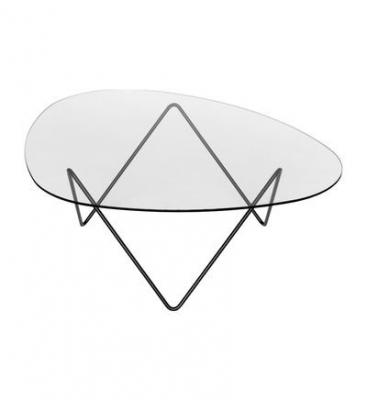Gubi - Pedrera Table basse, acier noir / transparent