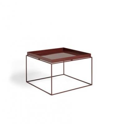 Table basse carr&eacute;e en m&eacute;tal chocolat 60 x 60 x 39 cm Tray - HAY