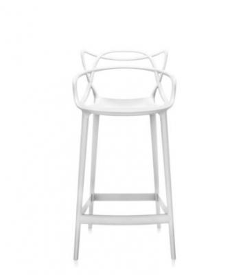 Chaise de bar blanche 65 cm Masters - Kartell