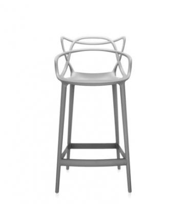 Chaise de bar grise 65 cm Masters - Kartell
