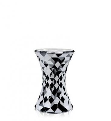 Kartell tabouret stone m&eacute;tallis&eacute;s precious collection (chrome - polycarbonate m&eacute;tallis&eacute;)