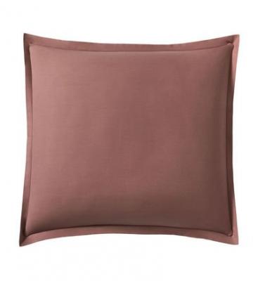 Taie d'oreiller en percale de coton Royal line Bois de rose 65x65cm - Petit Volant 2 cm 