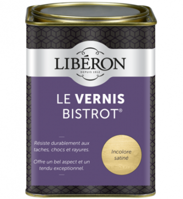 Vernis meuble et objet Bistrot&reg; LIB&Eacute;RON, incolore satin&eacute;, 1l