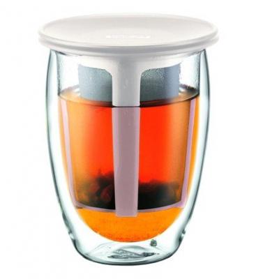 Bodum Tea For One K11153-913 Set Verre 0,35 L Blanc Cr&egrave;me