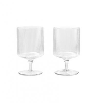 Carafe & verre - Set de 2 verres &agrave; vin RIPPLE Transparent