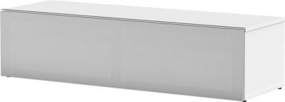 Meuble tv tissu acoustique et m&eacute;lamin&eacute; blanc atlanta 120 cm