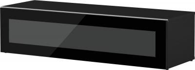 Meuble tv verre infrarouge et bois noir menthy 120 cm