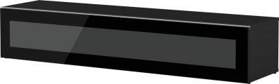 Meuble tv verre infrarouge et bois noir menthy 160 cm