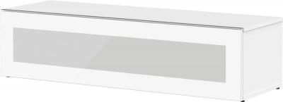 Meuble tv verre infrarouge et bois blanc menthy 120 cm