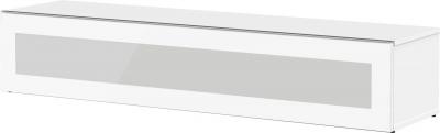 Meuble tv verre infrarouge et bois blanc menthy 160 cm