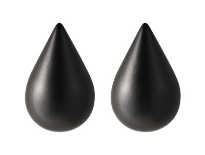 Normann Copenhagen - Dropit Crochet mural - Petit, noir (lot de 2)