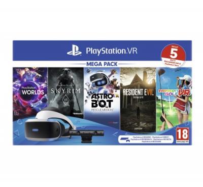 Psvr Mk4 Megapack 2 - 5 Jeux (Vr Worlds+Skyrim+Everybody's Golf+Astrobot+Resident Evil 7) (Ps4)
