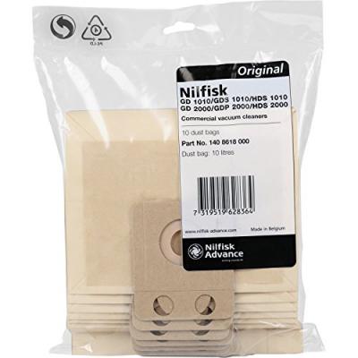 -10 sacs 10 Litres pour aspirateurs nilfisk Nilfisk