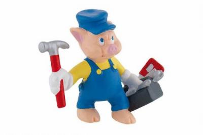 Figurine Les Trois Petits Cochons : Petit Cochon Bricoleur