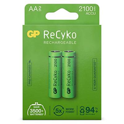 GP ReCyko LR6/AA 2100mAh - Pack de 2 accus rechargeables NiMH