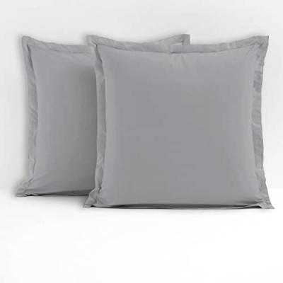 LOVELY HOME Lot de 2 Taies d'Oreillers 100% coton 63x63 cm gris fonc&eacute;
