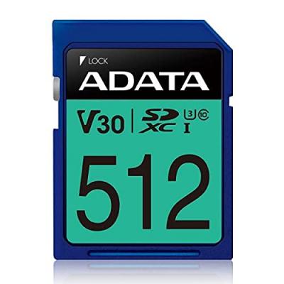ADATA Carte m&eacute;moire SDXC Premier Pro 512 Go UHS-I U3 Classe 10 V30