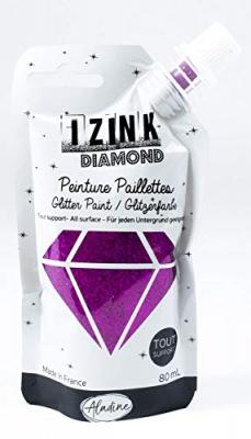Peinture paillet&eacute;e Aladine Izink Diamond 80 ml Fushia