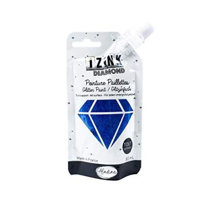 Peinture paillet&eacute;e Aladine Izink Diamond 80 ml Bleu