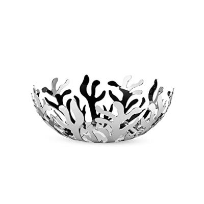 Corbeille &agrave; fruits argent&eacute;e en acier Mediterraneo 29cm Alessi