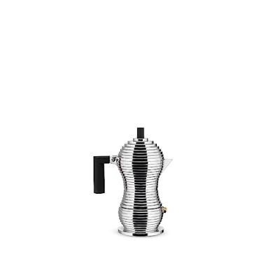 Alessi - Cafeti&egrave;re expresso Pulcina, 7 cl, argent / noir