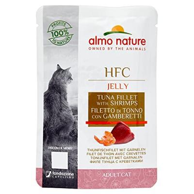 Almo Nature Hfc Jelly Tuna And Shrimps 55g Wet Cat Food Multicolore