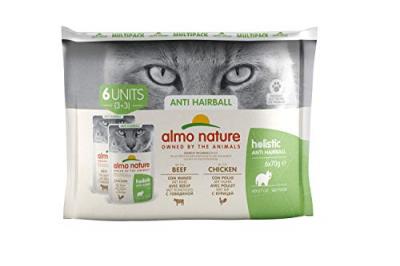 Almo Nature Anti boules de poils multipack au boeuf & poulet pour chat (6x70g) 6 x 70 g