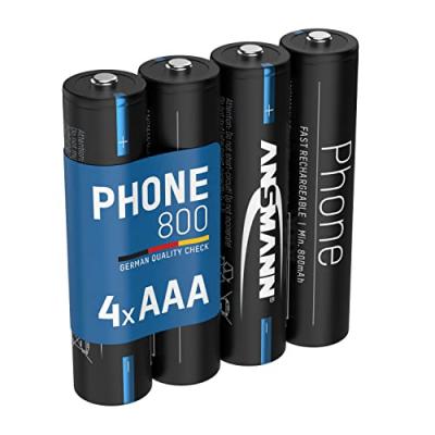 Batterie de t&eacute;l. AAA 800mAh NiMH 1,2V - pile DECT rech. (lot de 4)